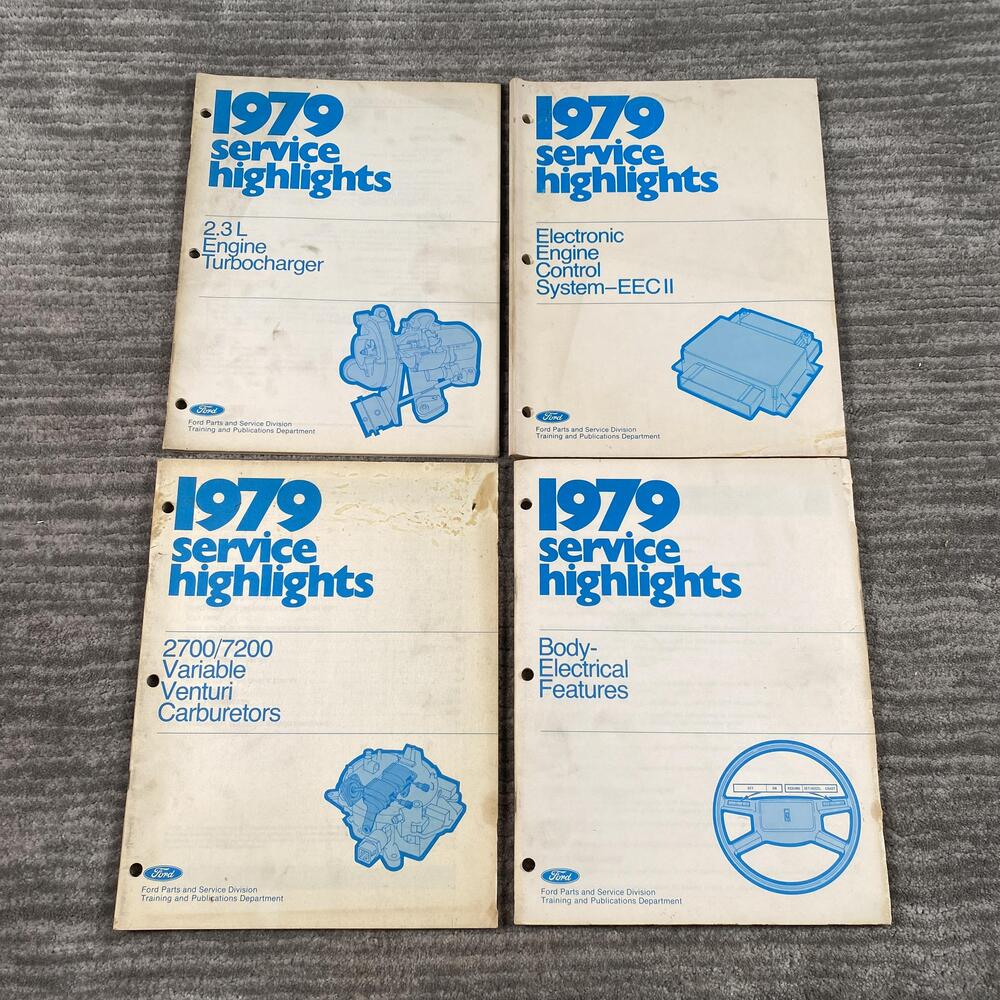 Vintage 1979 Ford Service Highlights Lot 4 Training Manuals PB Turbo EEC II Carb